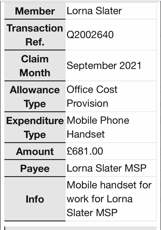 So Lorna Slater said on the BBC Sunday show that she never had a government mobile phone?

What's this then?

👇