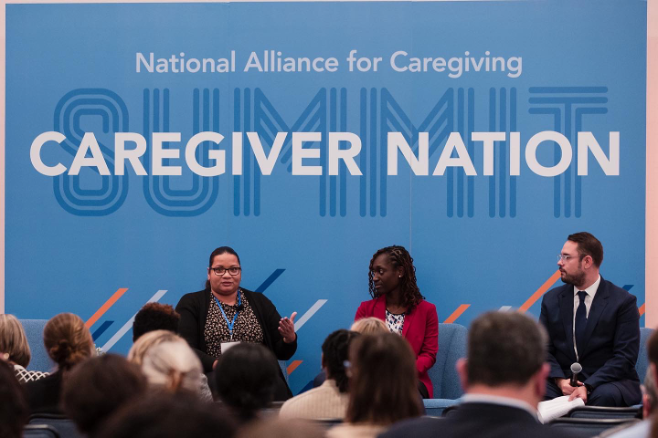 As we explored at #CaregiverNation23, there are deep inequities associated w/ care. @commonwealthfnddata finds American, Pacific Islander, Black, &amp; Latino caregivers are navigating race + language-based discrimination. 3/4 commonwealthfund.org/publications/i… #CaregivingInTheUS