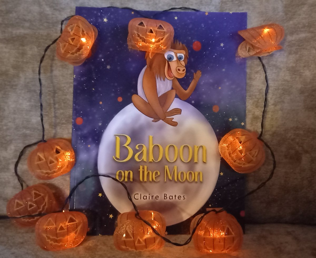 Edgar is getting ready for #Halloween tomorrow. #kidslit #amreading #picturebook #space #baboon