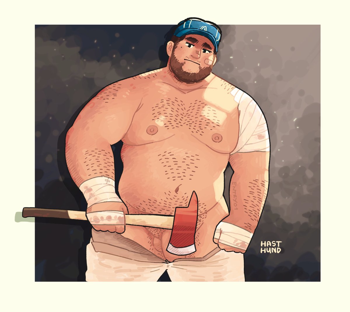 hahasthund's tweet photo. Axe wielding barbarian for my casual fantasy. 🪓✨
Something I'd like to keep working on in the future.

Also been watching the mighty nine while doin work, just the shenanigans is 🫠❤️ https://t.co/U3bZGGQnVD