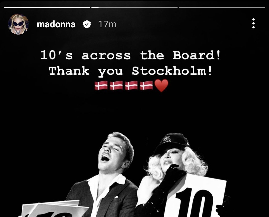 Madonnas tack till Stockholm med danska flaggor på Twitter