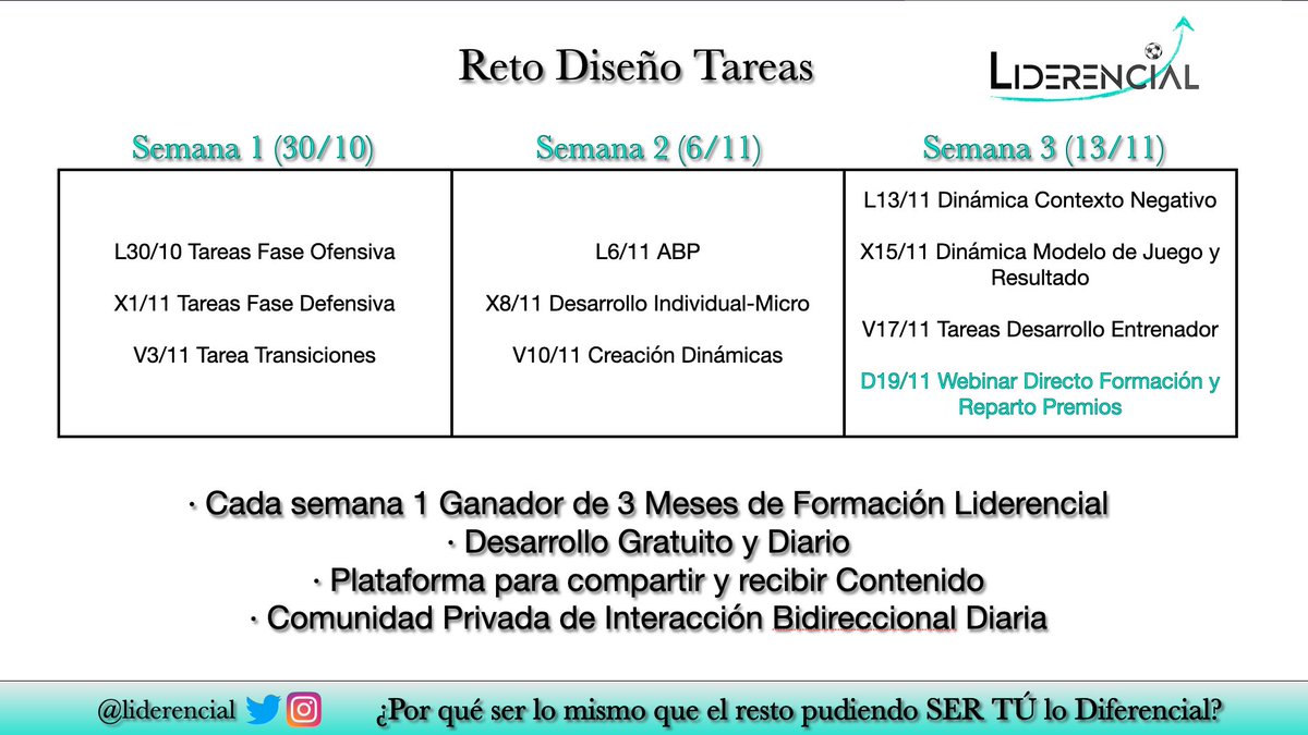 liderencial's tweet photo. 🔥Reto Diseño de Tareas 360º🔝

🎯¿Quieres Marcar Diferencias como Entrenador?

· Reto 3 semanas: Temáticas y Desarrollo diarios
· Ganadores 3 Meses GRATIS Academia Entrenador 360º
· Grupo y Plataforma Privada
· Webinar Formación Directo

👇RT, comenta "Crecer" y entras (DM) https://t.co/8eDB1BkRZl