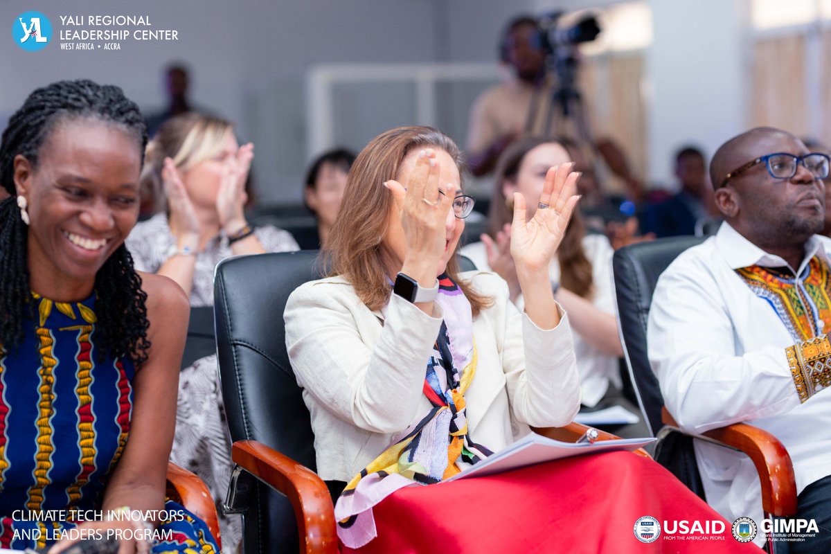 YALIRLCWAAccra's tweet photo. Our beautiful journey came to an end on Friday. The closing ceremony was a moment of reflection, gratitude, and hope. Special thanks to all those who made this incredible journey possible. A Curtain Falls, the Stage Awaits!
#yaliclimatetechprogram #youngleaders #AfricanLeaders https://t.co/m0srHjvB3w