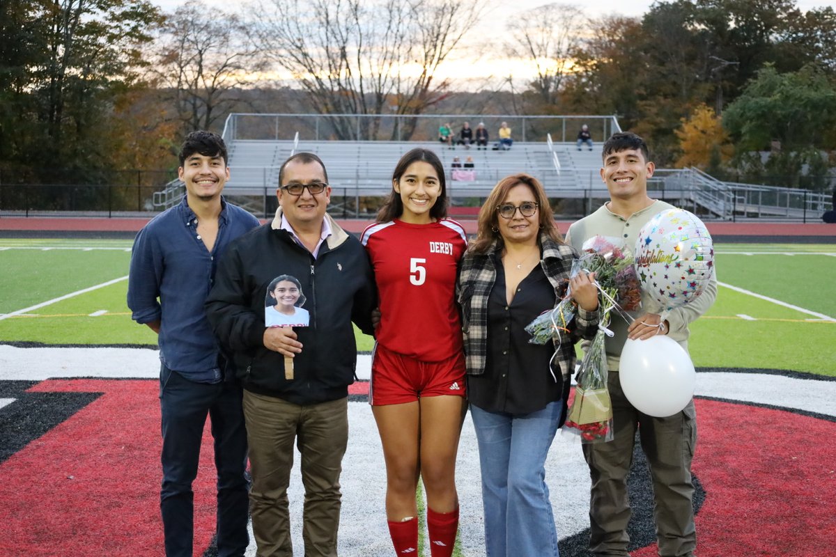 DerbyAthletics1's tweet photo. We celebrated senior night with our girls soccer team on Wednesday! Congratulations to Isabela, Nancy, Kylin, Jess, Sarah and Madeline... Part 1

#SeniorNight
@DERBYGIRLSOCCER @DerbyRedRaider @RedRaiderCT https://t.co/QTyl5EvD2W