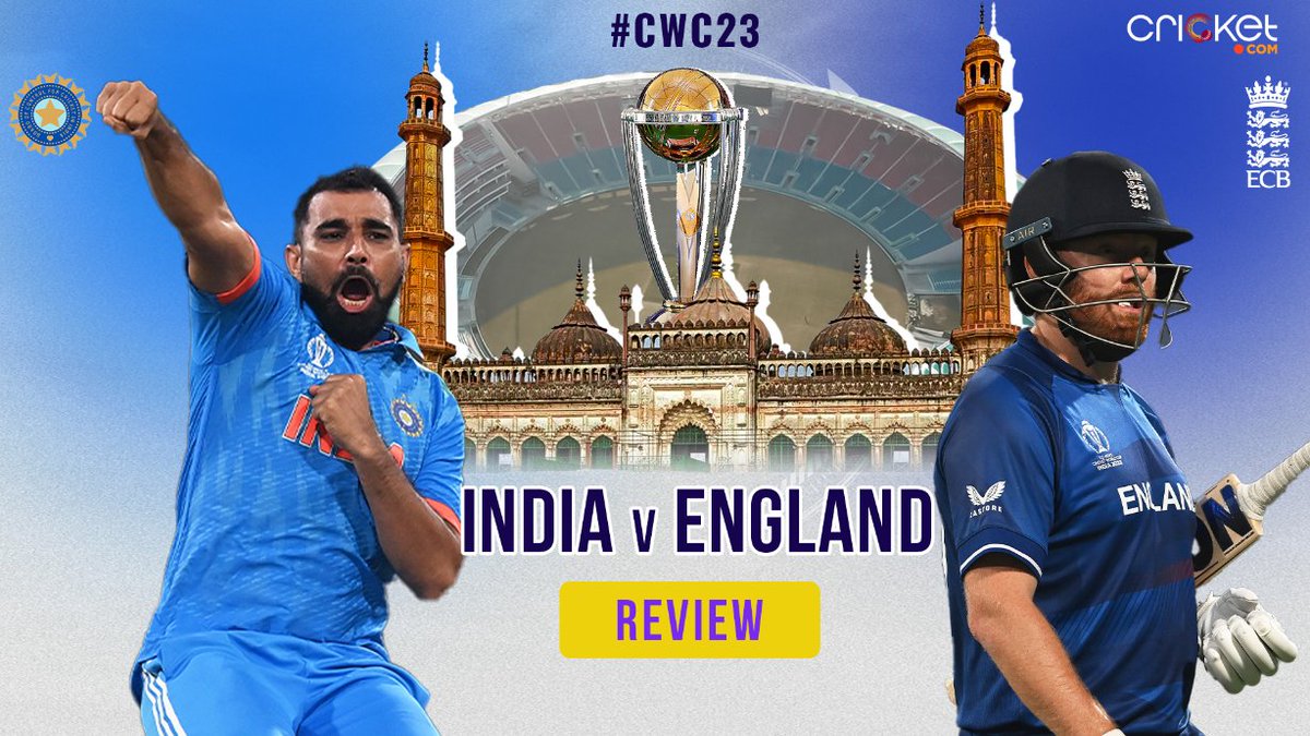 weRcricket's tweet photo. INDIA ๐ ENGLAND | https://t.co/BYaMp0ZdZw Match Review
India delivered an electrifying victory, thrashing England by a whopping 100 runs! We're eagerly awaiting your presence to join our LIVE Match Review.
LIVE NOW๐ด
https://t.co/zKMvRz243H
#CDCMatchReview | #INDvENG | #CWC2023 | #Bumrah | @gurkiratsgill @CricCrazyNIKS @HegdeEveryday @someshagarwal22