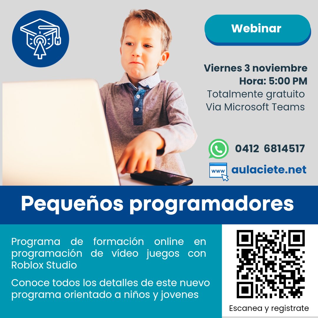 a7learn's tweet image. Webinar informativo orientado a padres interesados en que sus hijos aprendan a programar 

events.teams.microsoft.com/event/a61e1dc4…