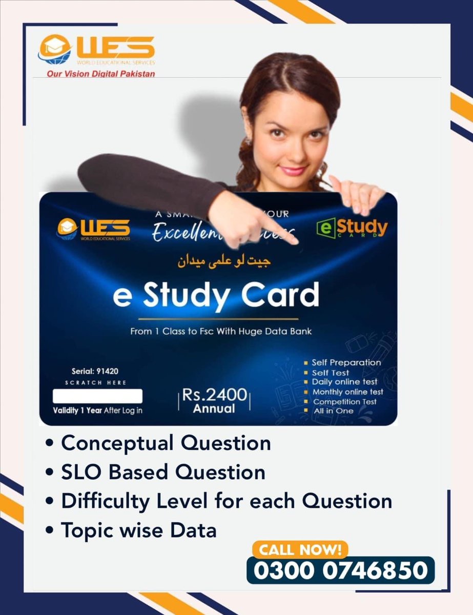 Call now 
0300 0746850
#WESeStudyCard
<a href="/wesedu737/">World Educational Services</a>