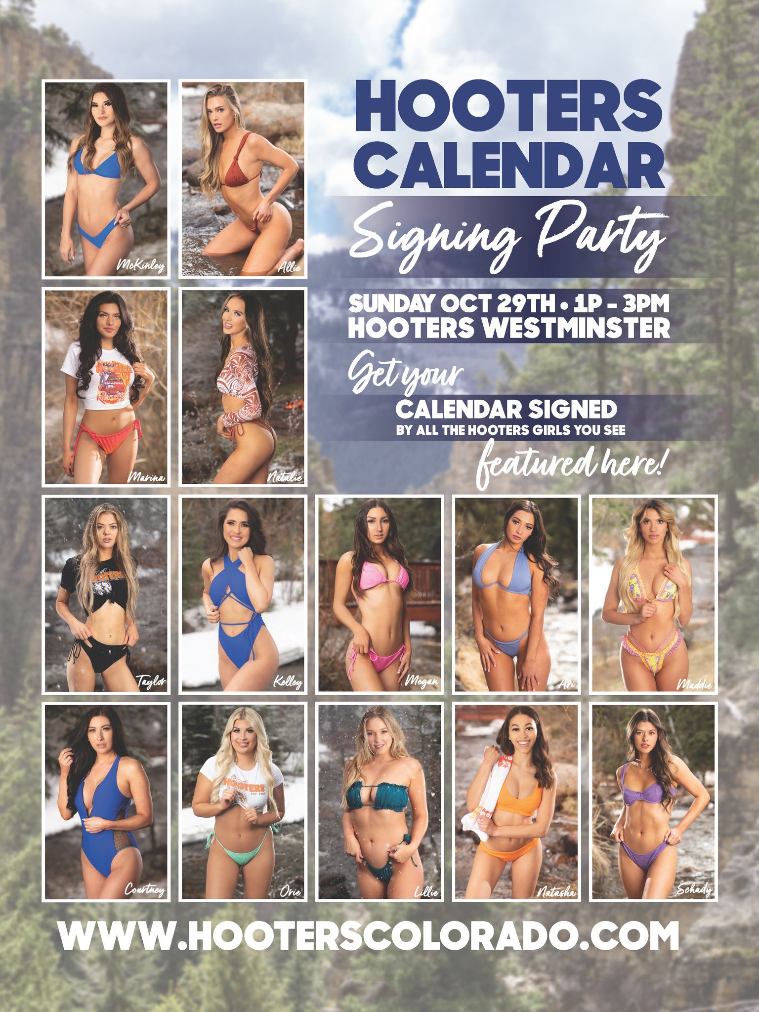 Hooters Colorado on X: "TODAY IS THE DAY!!!! 💥 It's your chance to meet  your local 2024 Hooters Calendar Girls at Hooters Westminster from 1p to  3p!!!! Get your calendar signed and