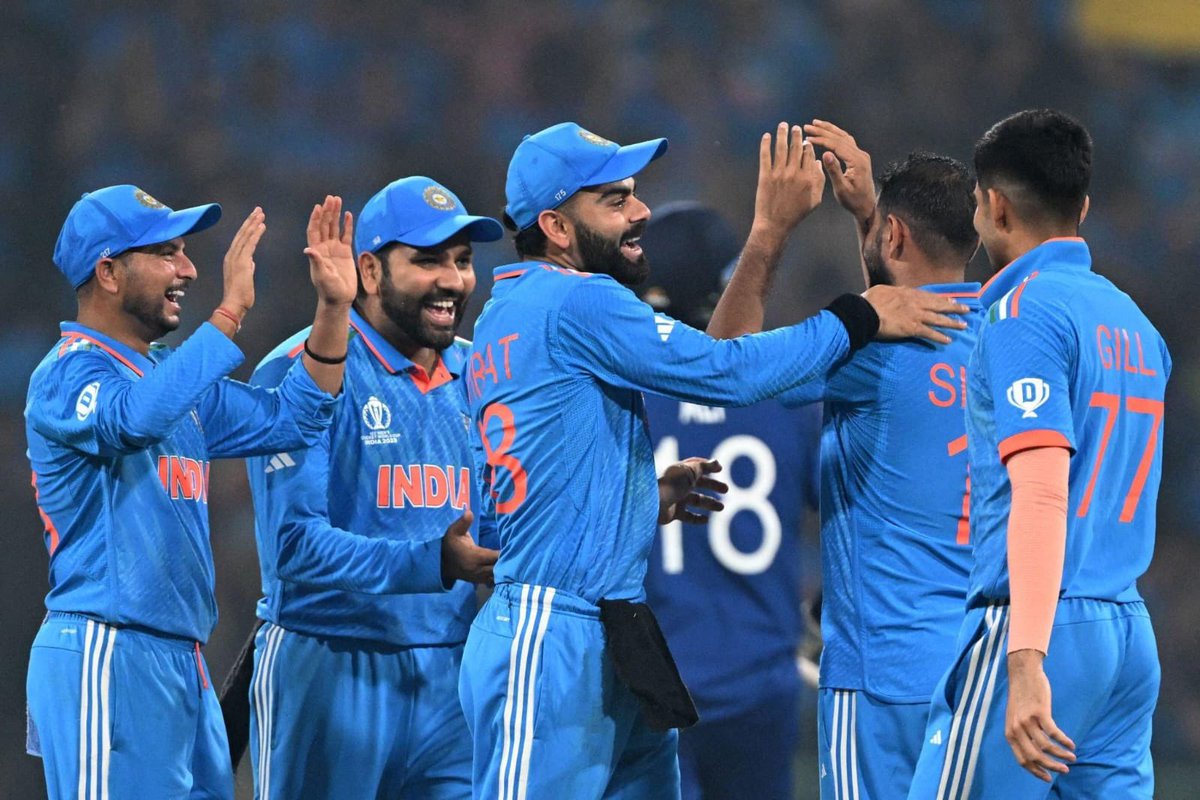 Congratulations to our cricket team for their victory in today's World Cup match against England. The nation rejoices in your collective spirit. <a href="/Jaspritbumrah93/">Jasprit Bumrah</a>, <a href="/MdShami11/">𝕸𝖔𝖍𝖆𝖒𝖒𝖆𝖉 𝖘𝖍𝖆𝖒𝖎</a>, and <a href="/ImRo45/">Rohit Sharma</a> exhibited their cricketing prowess in memorable splendor, securing the mighty victory.

My