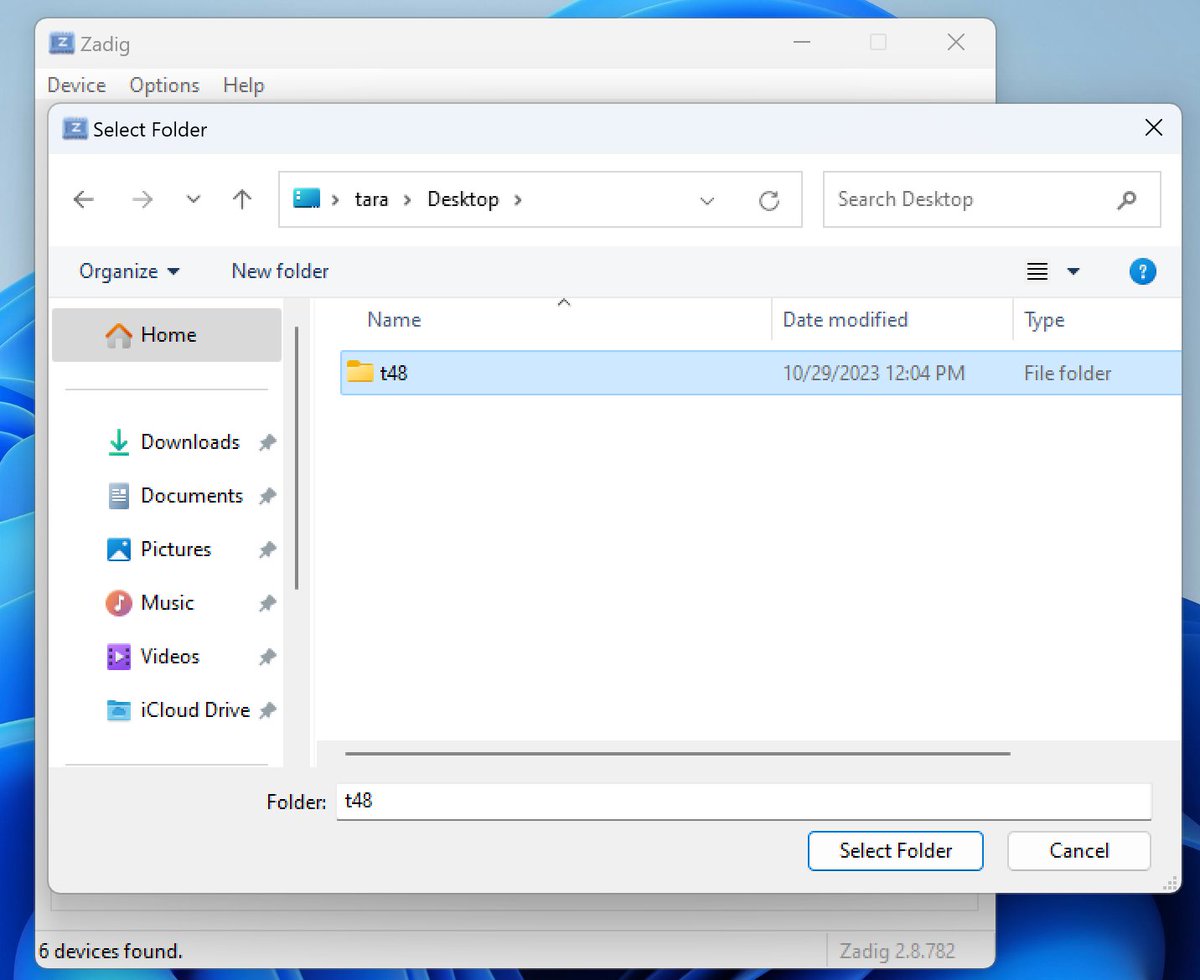 TarableI's tweet photo. How I got the T48 programmer working on Apple silicon and Windows 11 for ARM.

What you need:
- Driver signature enforcement: off
- Latest Zadig

Step 1:
- Turn on advanced mode and select an output folder for the WinUSB driver.
- Hit the extract files button https://t.co/PNdIKI4LPz