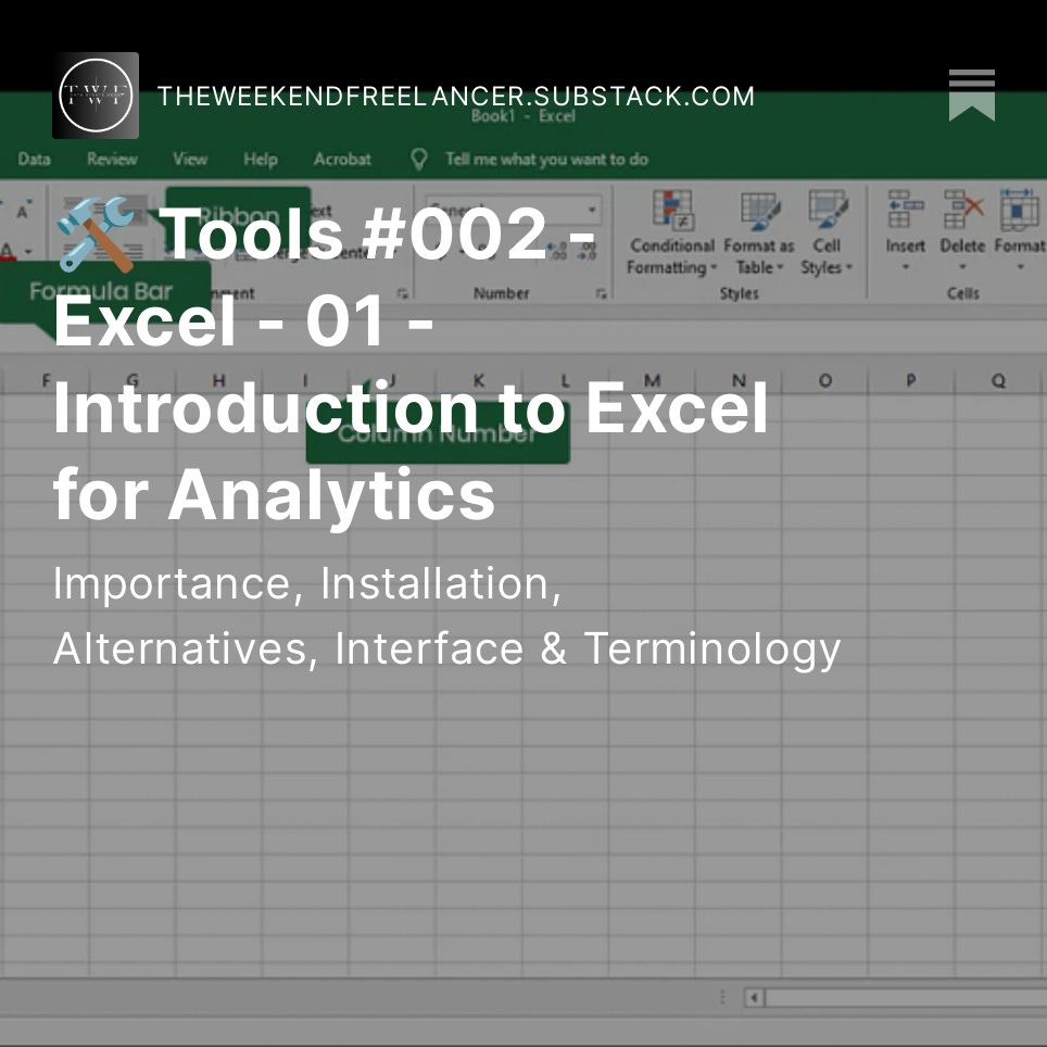 WeekendDataSage's tweet image. If you have been in Analytics for any while you know how important this tools is for beginners. Share this one with the ones looking to start with Excel - 📊👩💼
bitly.ws/YRqA
#TheWeekendFreelancer #ExcelforBeginners #ExcelStillaMustKnow