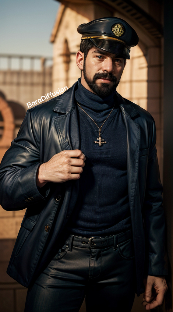 BaraDiffusion's tweet photo. I am a bit obsessed with Captain Haddock, please bear with me. ⚓ #AIArtwork #Aiart #CaptainHaddock #bara #dilf https://t.co/CDrHyHqRJO