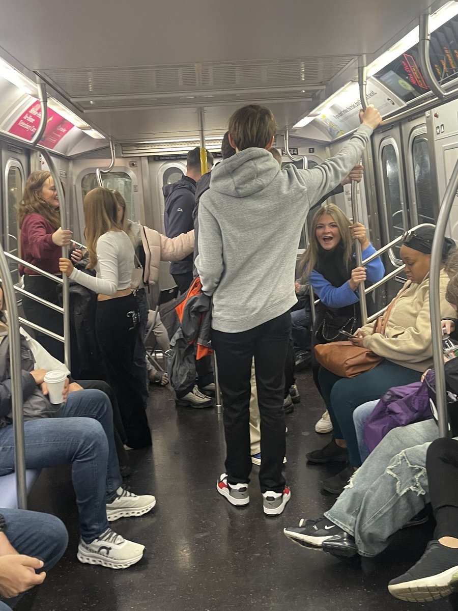 Enjoying the subway experience 🚋