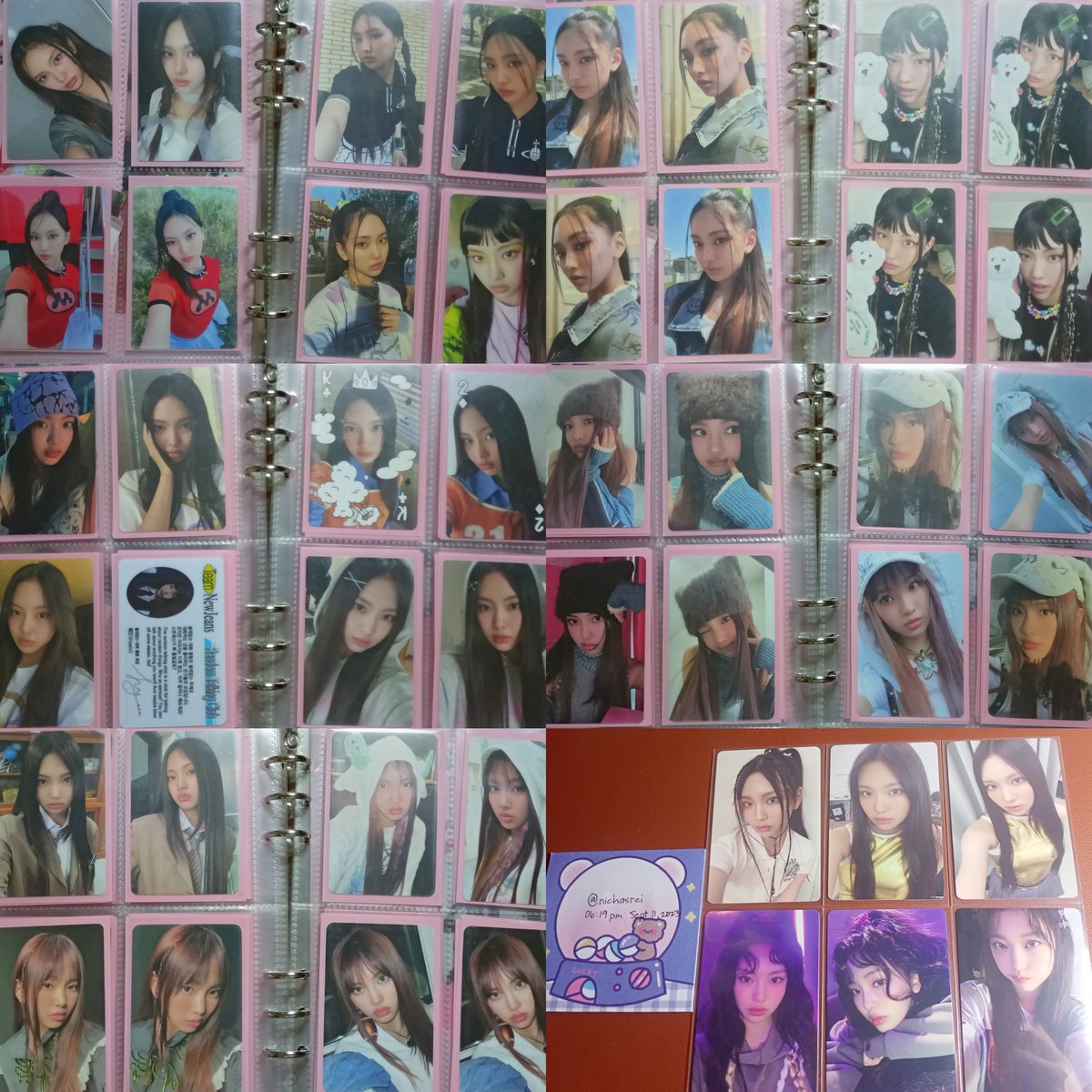 nichasrei's tweet photo. hello! would anyone be inch with my whole hyein coll (album pcs &amp; pobs) for 3k payo? can already claim na!

wts lfb newjeans nwjns hyein omg bb bluebook weverse line beanie get up first ep https://t.co/w3B78BTgGp