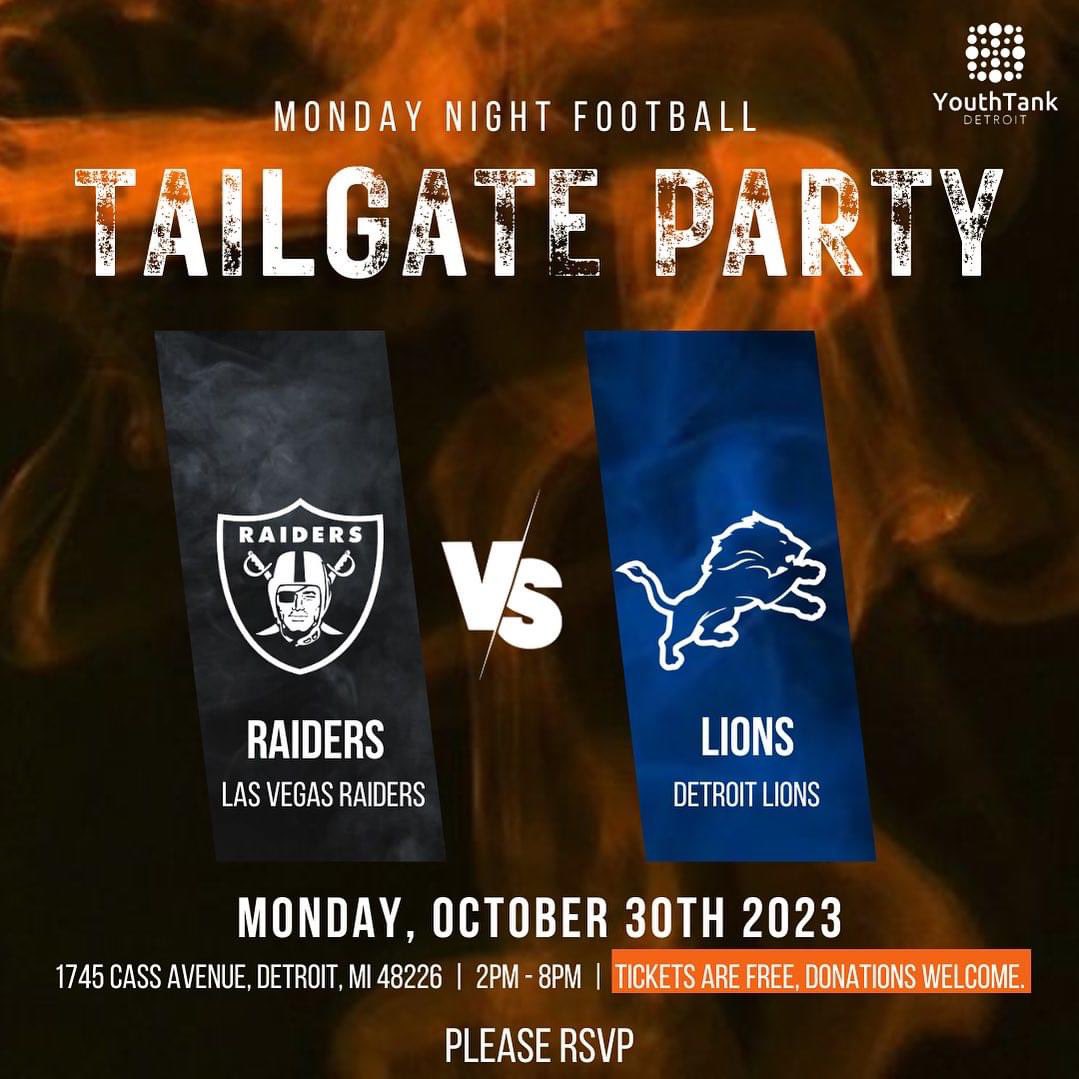 TAILGATE PARTY

Join us for the Monday Football Game, TOMORROW

Live DJ and Band
Open Bar
Football Toss
Portable Restrooms
Food Truck 
FREE rsvp: flipcause.com/secure/cause_p…