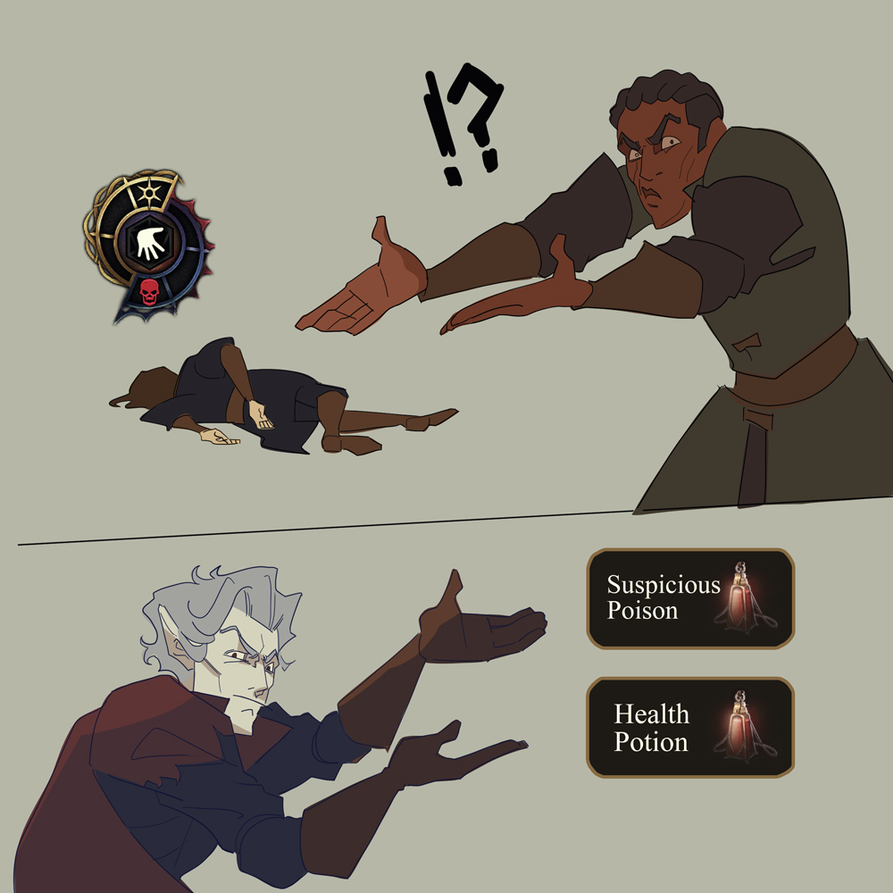 pls tell me im not the only one who used the suspicious poison as a health potion griueghre (also i headcanon wyll is like, 99% of the reason the group is still alive) #bg3 #astarion #wyll #gale