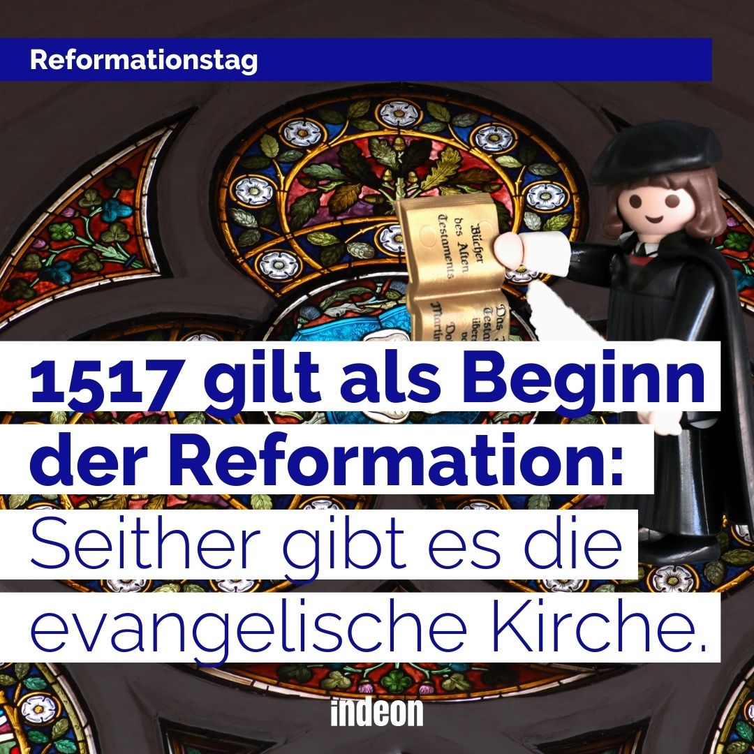 Am 31. Oktober ist Reformationstag⛪
Öh, aber was genau bedeutet das noch mal?🤔 Wir haben es auf unserer Website für dich zusammengefasst: indeon.link/iopZ5