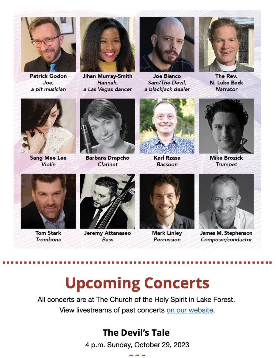 James M. Stephenson (@composerjim) on Twitter photo Hi everyone!
I wrote a sequel to Stravinsky's "Soldier's Tale", and it is being streamed live this afternoon. 4 PM Central.
Here is the link: youtube.com/@TheChurchofth…
Would love to have join us. I'm so grateful to the wonderful talents at <a href="/_ICAMusic_/">Patrick Godon</a> Hi everyone!
I wrote a sequel to Stravinsky's "Soldier's Tale", and it is being streamed live this afternoon. 4 PM Central.
Here is the link: youtube.com/@TheChurchofth…
Would love to have join us. I'm so grateful to the wonderful talents at <a href="/_ICAMusic_/">Patrick Godon</a>