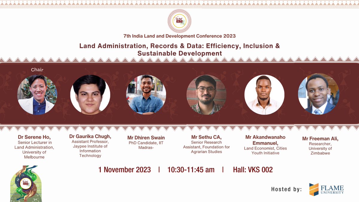 IndiaLandConf's tweet photo. #Land #Administration is a bridge to property peace of mind, do join us at  #ILDC2023 @FLAMEUniversity for an informative record of efficiency, inclusion and #sustainable #development from across th globe. 
@_sereneho
@UniMelb
#ILDC
#landtenure https://t.co/BgA7wlZkRu