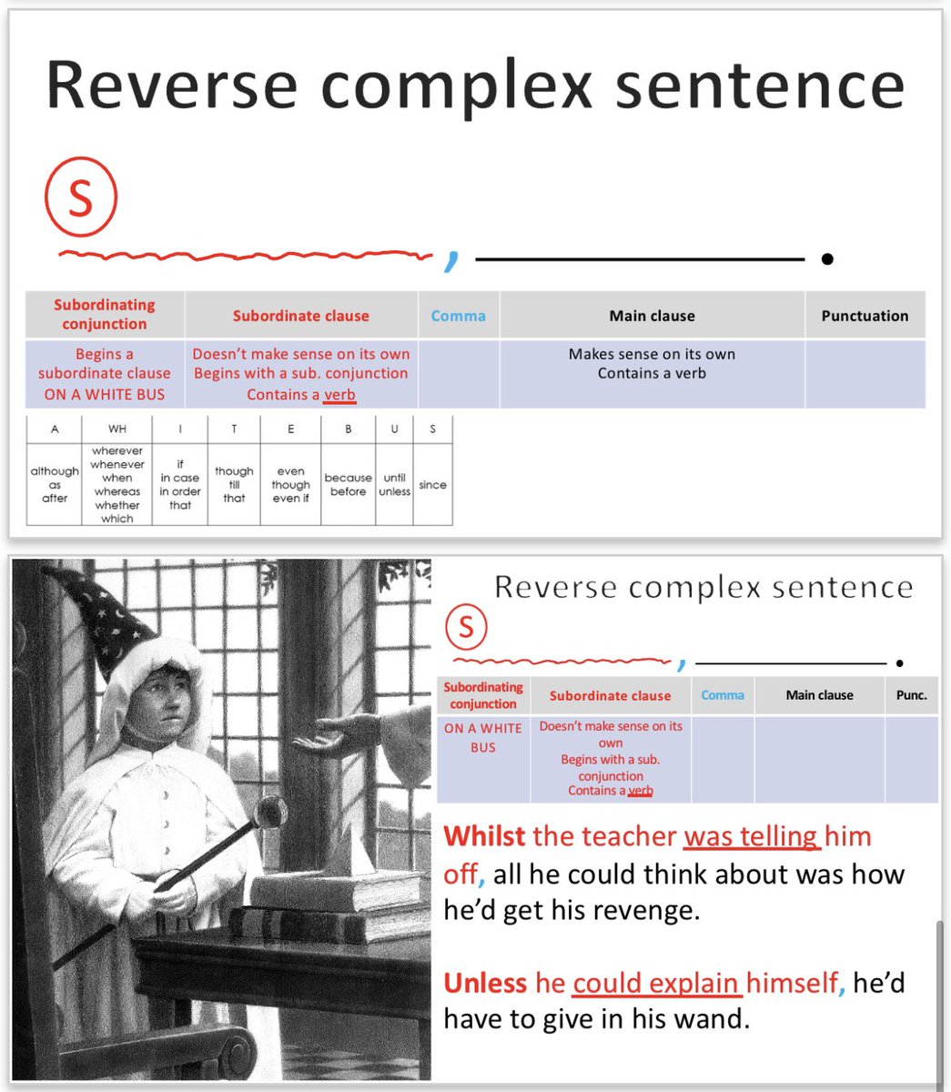 Going right back to basics with my y5/6s after a thorough assessment of their writing last term. Loved the idea from @hiasenglish to represent sentences as diagrams so I’ve adapted this again from a few years ago to give a crack next week