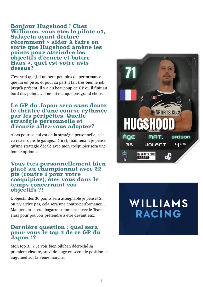LigueFAF's tweet photo. 📰Interview FAF 📰

En attendant le Gp de ce soir à 21h: voici les interviews de 3 des pilotes FAF !

Profitez en aussi pour tenter votre chance avec le tweet en épinglé pour gagner un maillot FAF!

#F123 #MexicoGP #LigueFAF #Verstappen #Hamilton #FIA https://t.co/ccbOgrUqkI