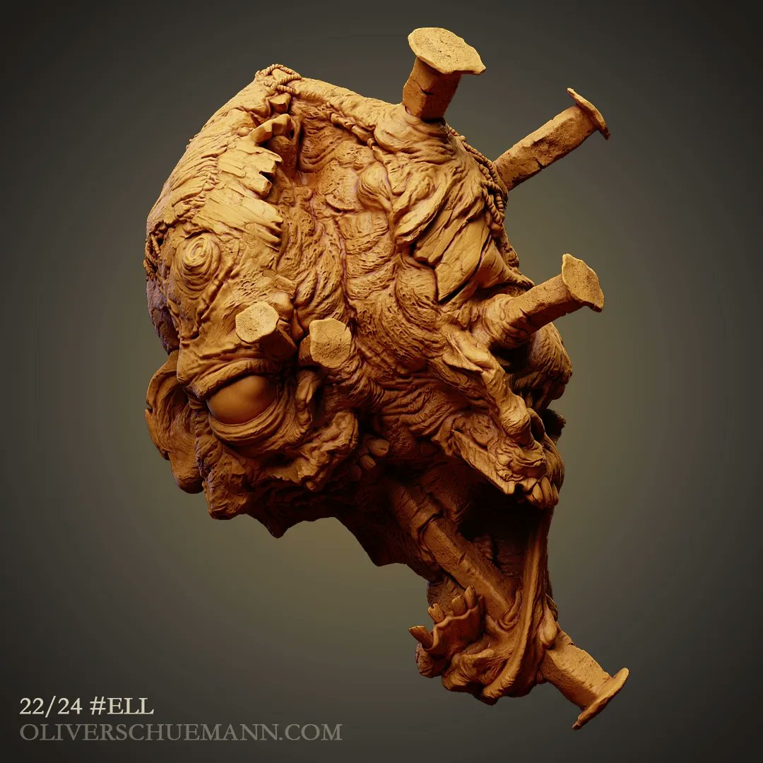 Descent into #ell, day 11!
Penultimate day of reveals!

Masks of the day:

Emetomorte, by @/noahriverscreaturedesign (instagram)
Urreroth, the broken, by <a href="/Crazy_Pixel/">Oliver Schümann</a>

Tonight, we've gone underground. 
Chtonian creatures, nails, pain... 
We are fine!
Artists' links in reply!👇