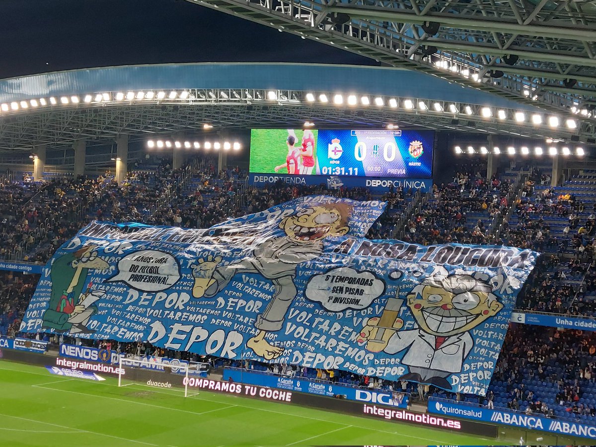 Esto es Riazor, en 3ª categoría, con 20.063 espectadores, y tras ganar 1 de los últimos 6 partidos que el <a href="/RCDeportivo/">RC Deportivo</a> ha disputado en 1RFEF...

📢Imposible entender a nosa loucura

🎞️<a href="/Adeus65/">Antonio Deus</a>