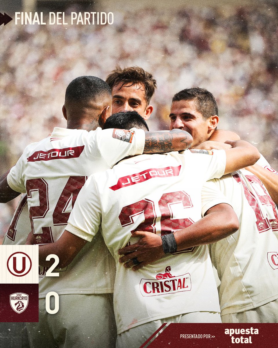 𝗚𝗔𝗡𝗔𝗠𝗢𝗢𝗢𝗢𝗢𝗢𝗦 💪

¡𝗘𝘀𝘁𝗮𝗺𝗼𝘀 𝗲𝗻 𝗹𝗮 𝗳𝗶𝗻𝗮𝗹!

⚽️ Universitario 2-0 Sport Huancayo

#ConLaUHastaElFinal