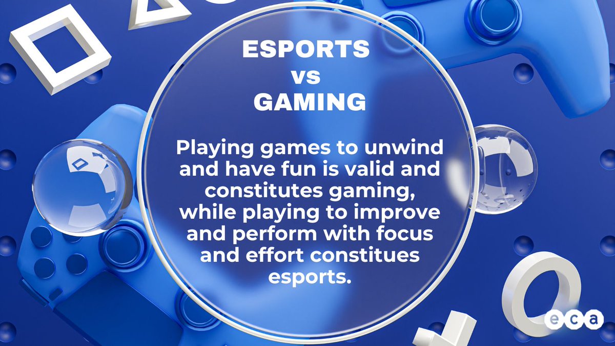 🎮 The distinction between #gaming &amp; #esports can be challenging for some. However, two key factors set them apart.  Engaging in games for leisure and enjoyment is considered gaming while dedicating focused effort to improve and perform defines esports.  What do you think?