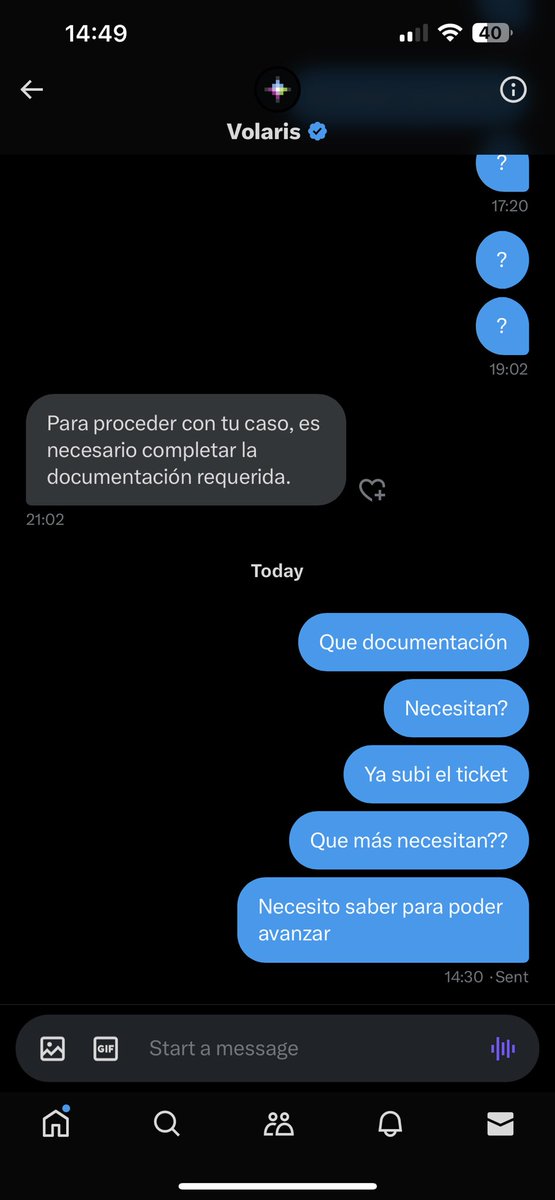 karlsdan's tweet photo. @viajaVolaris no me contestan! Que hago? Me ponen respuestas a medias y siguen sin responder mi ticket https://t.co/BgcXQ4WTQM