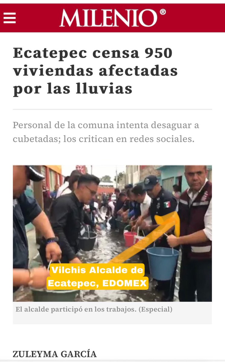 Rocha4T's tweet photo. Para aclarar 

El chayotero mayor, @lopezdoriga está circulando un video donde se mofa de cómo se está trabajando en Acapulco, peeeero, la información que compartió en realidad pertenece a Ecatepec, Edomex en 2019, cuando lluvias afectaron viviendas.

Esta es la infodemia que propaga la derecha rancia en México en nado sincronizado para atacar al gobierno del Presidente @lopezobrador_, estas son las #Fakenews con las cuales se hacen valer porque saben que están perdidos.

Son un verdadero asco.

¿Me ayudan a compartir? Por fa.
Por cierto, les dejo el enlace de la nota: https://t.co/FLfFBgvQac