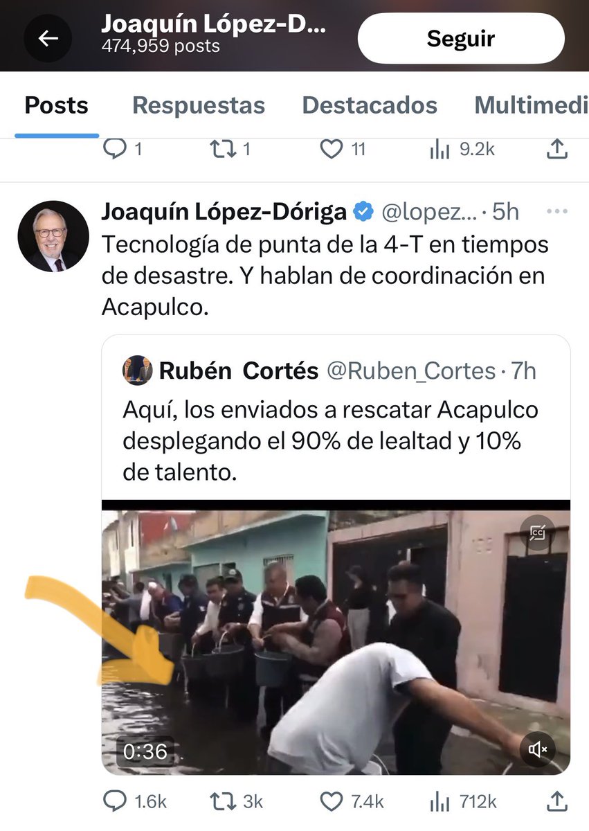Rocha4T's tweet photo. Para aclarar 

El chayotero mayor, @lopezdoriga está circulando un video donde se mofa de cómo se está trabajando en Acapulco, peeeero, la información que compartió en realidad pertenece a Ecatepec, Edomex en 2019, cuando lluvias afectaron viviendas.

Esta es la infodemia que propaga la derecha rancia en México en nado sincronizado para atacar al gobierno del Presidente @lopezobrador_, estas son las #Fakenews con las cuales se hacen valer porque saben que están perdidos.

Son un verdadero asco.

¿Me ayudan a compartir? Por fa.
Por cierto, les dejo el enlace de la nota: https://t.co/FLfFBgvQac