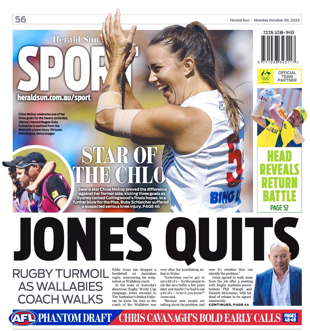 Phil Hillyard (@philthy295) on Twitter photo Bloods on the back pages and into the top 8 🔴⚪️ Was a cracking game and terrific atmosphere at Henson Park where Chloe Molloy played a ripper against her former club. <a href="/SydneySwansAFLW/">Sydney Swans AFLW</a> #AFLWSwansPies <a href="/aflwomens/">AFL Women's</a> <a href="/telegraph_sport/">Telegraph Sport</a> <a href="/heraldsunsport/">Herald Sun Sport</a> Bloods on the back pages and into the top 8 🔴⚪️ Was a cracking game and terrific atmosphere at Henson Park where Chloe Molloy played a ripper against her former club. <a href="/SydneySwansAFLW/">Sydney Swans AFLW</a> #AFLWSwansPies <a href="/aflwomens/">AFL Women's</a> <a href="/telegraph_sport/">Telegraph Sport</a> <a href="/heraldsunsport/">Herald Sun Sport</a>