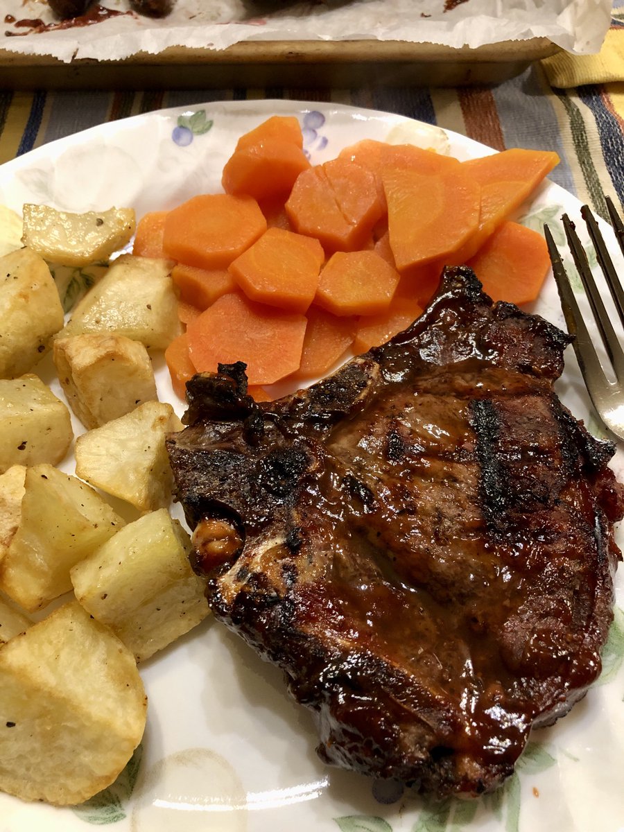 Moose from the woods and spuds and carrots from the garden