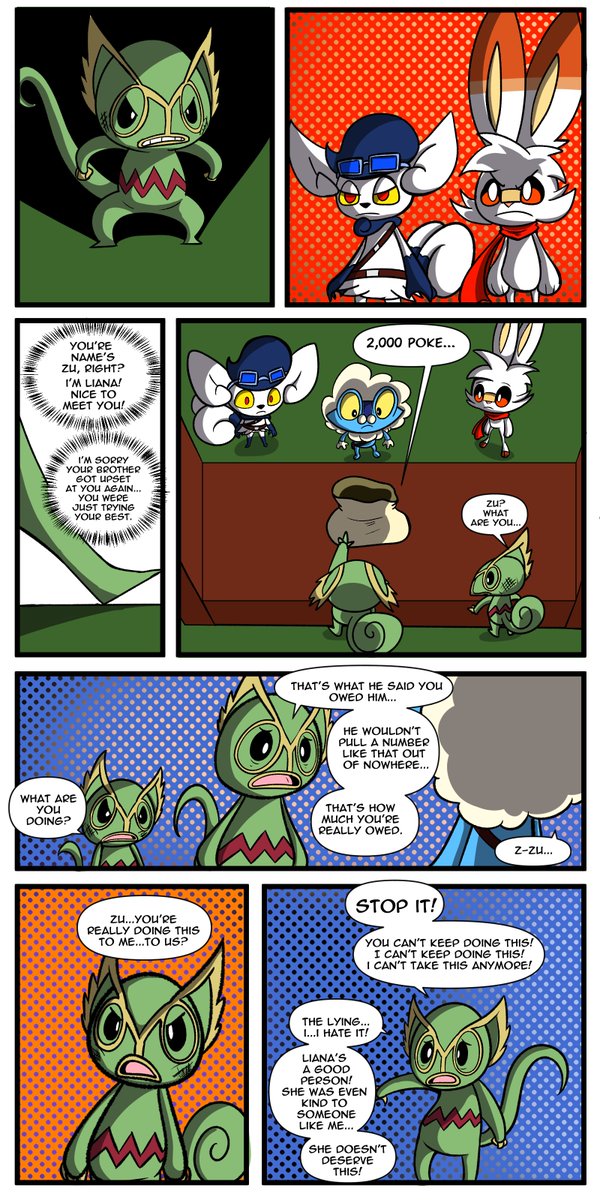 ScarletsAlcove's tweet photo. PMD Endless Blue Chapter 3 Page 20
The younger brother, Zu, finally speaks up
#pmd #mysterydungeon #pmdendlessblue https://t.co/oNrkqp1jAx
