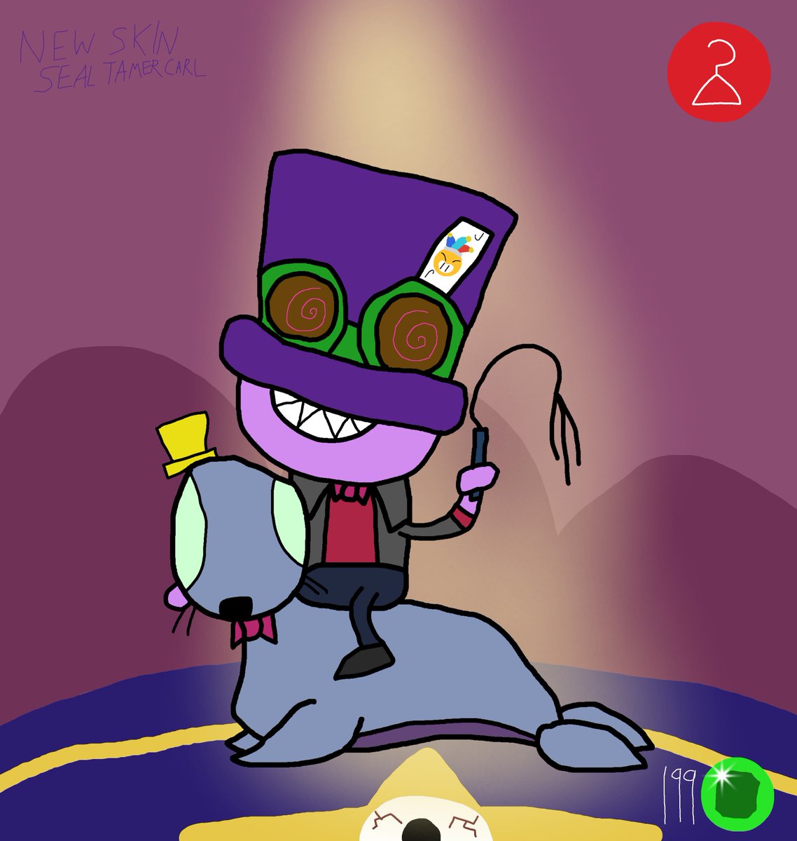 ThePalafin's tweet photo. 31 Skins of Halloween Day 29: Seal Tamer Carl
Went for a Bizarre Circus theme. Love how this one turned out.
#BrawlStars #31SkinsofHalloween #BrawlStarsSkinIdea #Carl #BizarreCircus #BrawlStarsArt https://t.co/W3zPq2oBUh
