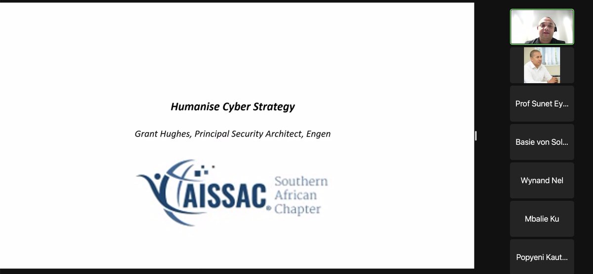 AIS_SAC's tweet photo. We're thrilled to announce the success of our AISSAC Student Chapter event on the 27th October in celebrating Cyber Security Awareness Month. A heartfelt thanks to our excellent panellists - Dr Ivano Bongiovanni, A/Prof. Adele Da Veiga, Mr. Grant Hughes and Prof. Basie von Solms https://t.co/rc734BBrpZ