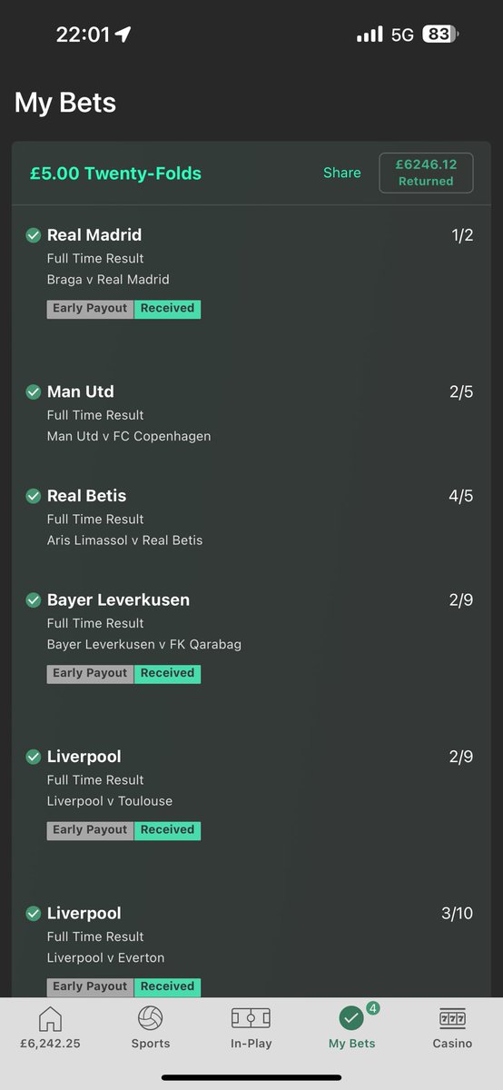 Ash_Pottss's tweet photo. When the fun stops have another £5 20 fold Acca🤫😂 https://t.co/PP87PT4oR8