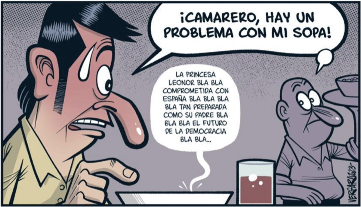gsemprunmdg's tweet photo. La sopa x Bernardo Vergara
Vaya semanita nos espera‼️🤮🤮🤮🤮🤮🤮🤮
#Leonor #SuPadre #SuAbuelo ..💩💩💩💩💩 https://t.co/hko9fC04ZD