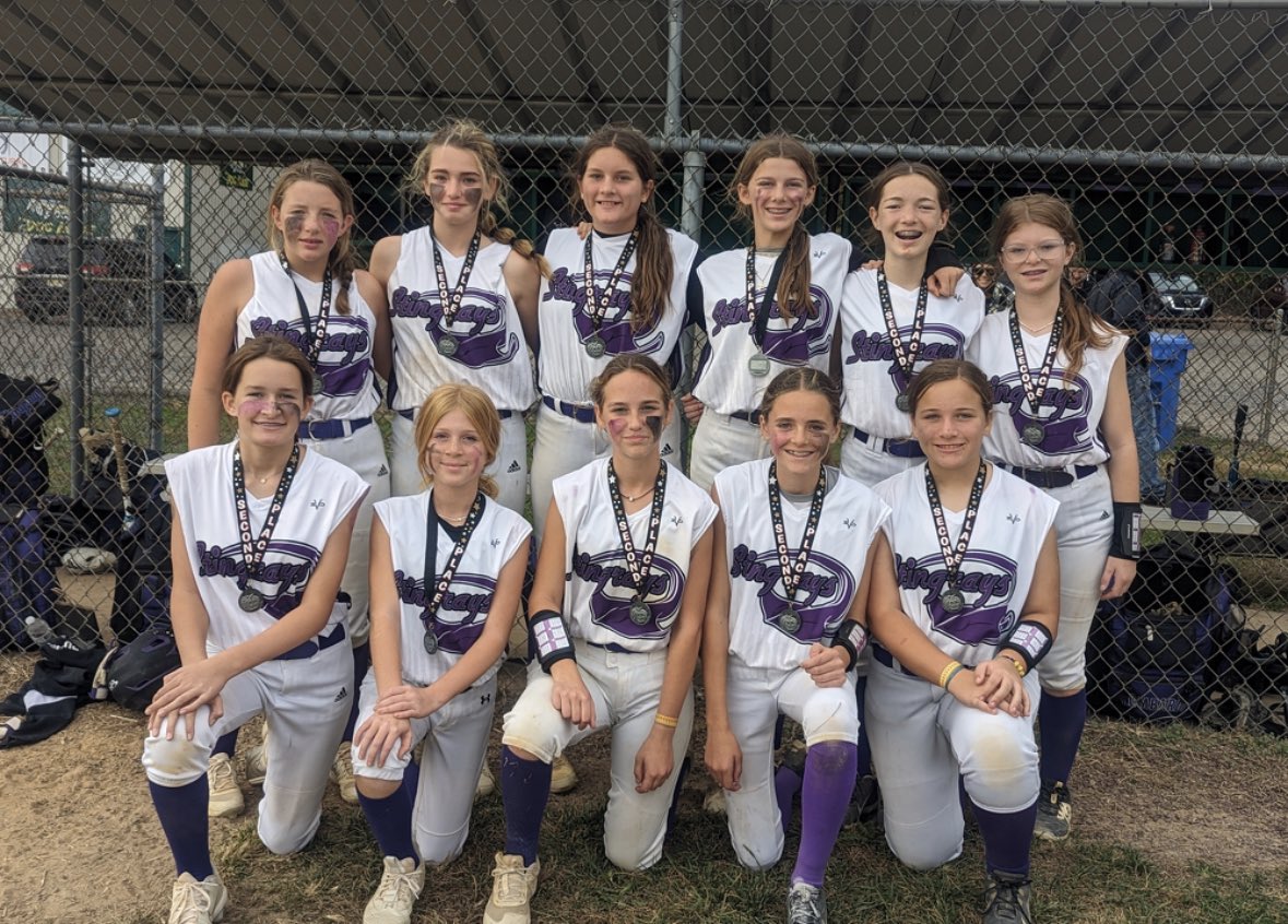 Tbrez3's tweet photo. Second place champs! Beyond proud of my girl! Yesterday, she took her self out of the third game due to lower back pain. Today she came back stronger and had great at bats and defensive plays! I love how determined she is at such a young age! 🥎💜🥎💜🥎 https://t.co/ZJu7AIUhgu