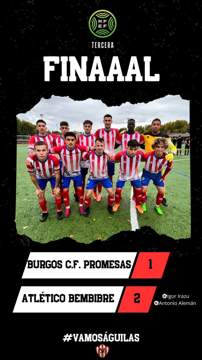 AtcoBembibre's tweet photo. Finaaaal en Castañares

Burgos Promesas 1

Atlético Bembibre 2 (Igor Irazu y Alemán)

#VamosÁguilas https://t.co/D384gPRdDS