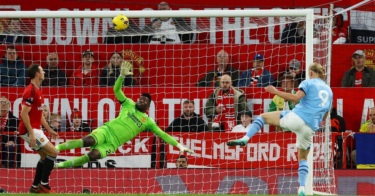 Haaland double leads City to 3-0 win over United in Manchester derby reut.rs/3MnaQOK