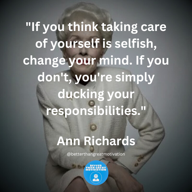 BTGmotivation's tweet photo. Self-care is not selfish; it's essential for overall well-being. Neglecting self-care can lead to burnout and hinder your ability to fulfill your responsibilities effectively. 

Ann Richards

#annrichards #motivation #motivationalquotes #motivational #motivated https://t.co/cPVqvYLyHU