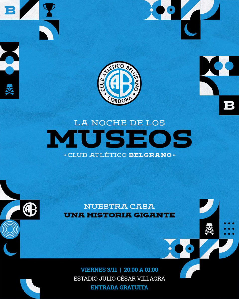 Belgrano's tweet photo. 🏛️🏴‍☠️ ¡#Belgrano en la Noche de los Museos!

💫El próximo viernes 3 de noviembre, entre las 20:00 y las 01:00 hs, presentaremos "Nuestra casa: una historia Gigante", con entrada libre y gratuita.

Encontrá toda la info, acá: https://t.co/6FlFK1kpTF https://t.co/msMyoo0oZq