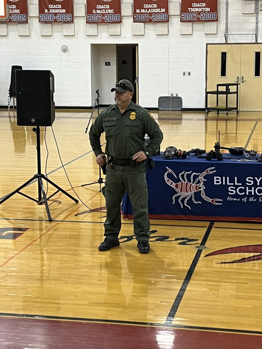 #RedRibbonWeek.  Border Patrol Presentation. Thank you Ms. Bueno. #EmbraceTheSting🦂#UnleashYourPower