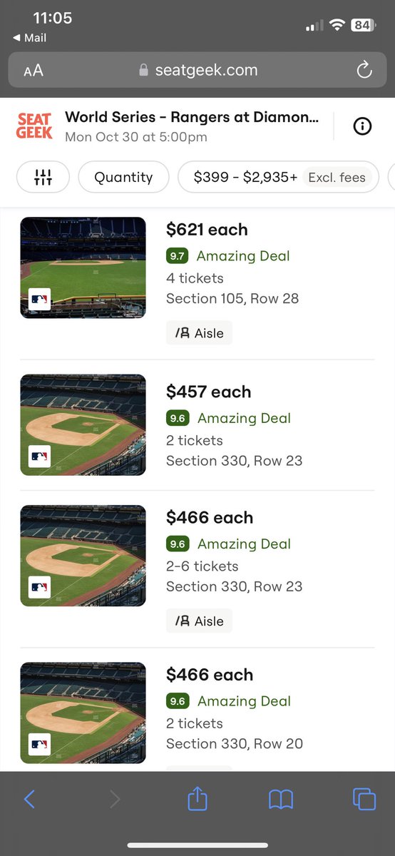 bmackdaddy's tweet photo. @SeatGeek We have a different definition of an amazing deal…. https://t.co/fPAmq2aLjX