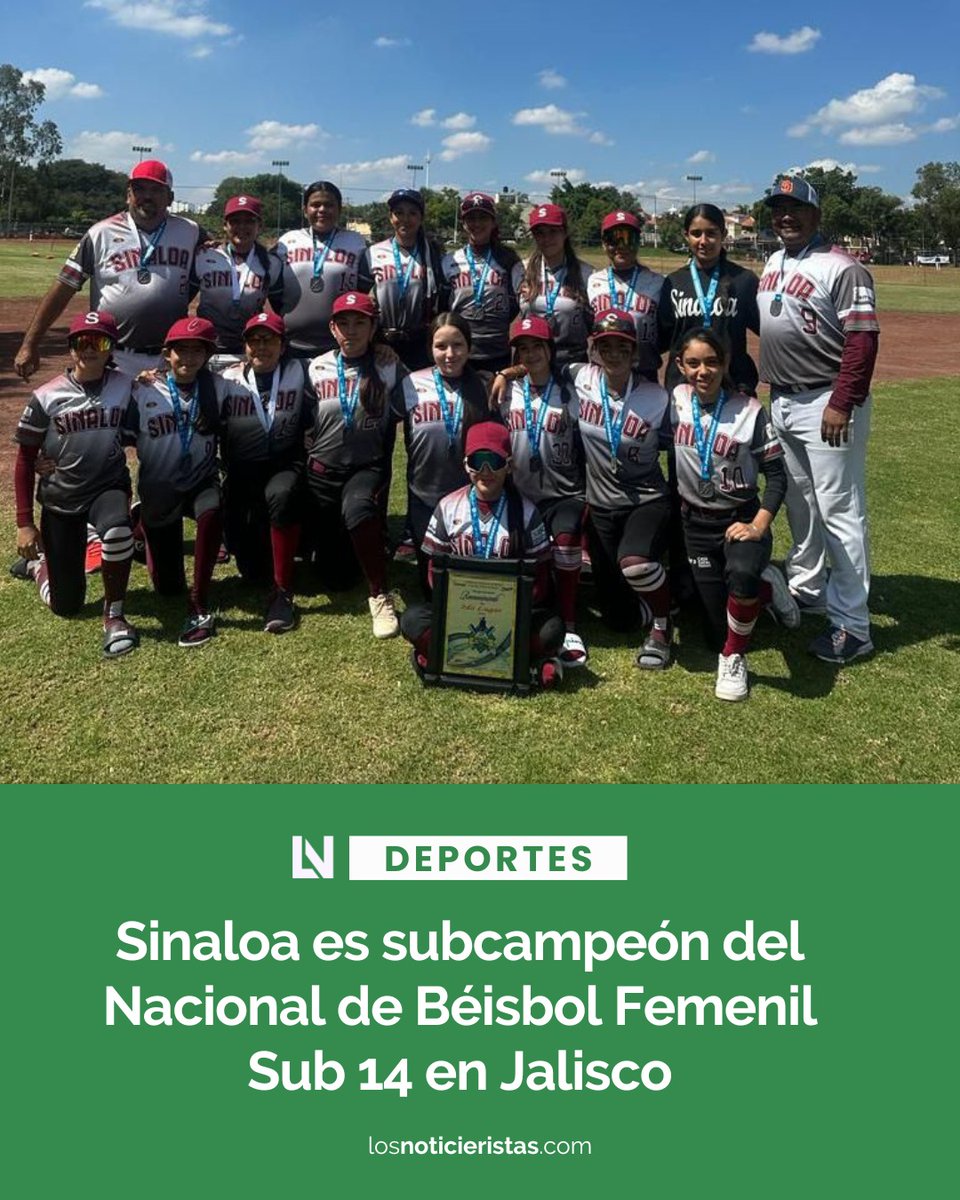 noticieristas's tweet image. #Deportes ⚾|  La selección #sinaloense de #béisbolfemenil ⚾ llegaron hasta la final ganando el Subcampeonato en el Torneo Nacional Sub 14 en #Jalisco 📌

👉🏻Lee todos los detalles aquí 📲
tinyurl.com/5n96tanj