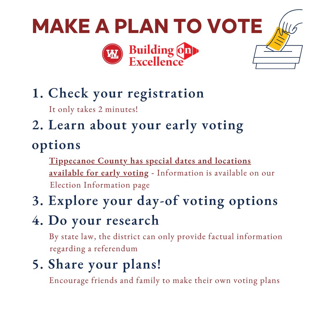 wlcscrdp's tweet image. Unable to get to the polls on November 7? You can vote early for this year’s election. Find out more on our Elections Page.

wlvote23.com/election-infor…

#BuildingOnExcellence #2023Referendum #VoteNov7