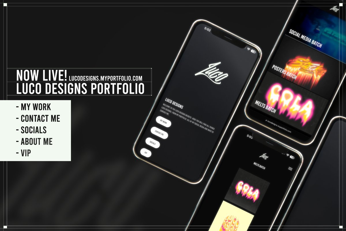 🚨🚨🚨 MY NEW PORTFOLIO SITE IS NOW LIVE 🚨🚨🚨

GO CHECK IT OUT!!!

lucodesigns.myportfolio.com

#designers #GraphicDesign #portfolio