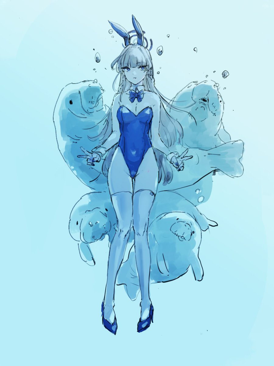 トキ(ブルアカ) ,トキ(バニーガール)(ブルアカ) 「」|✝ヲさかな✝のイラスト